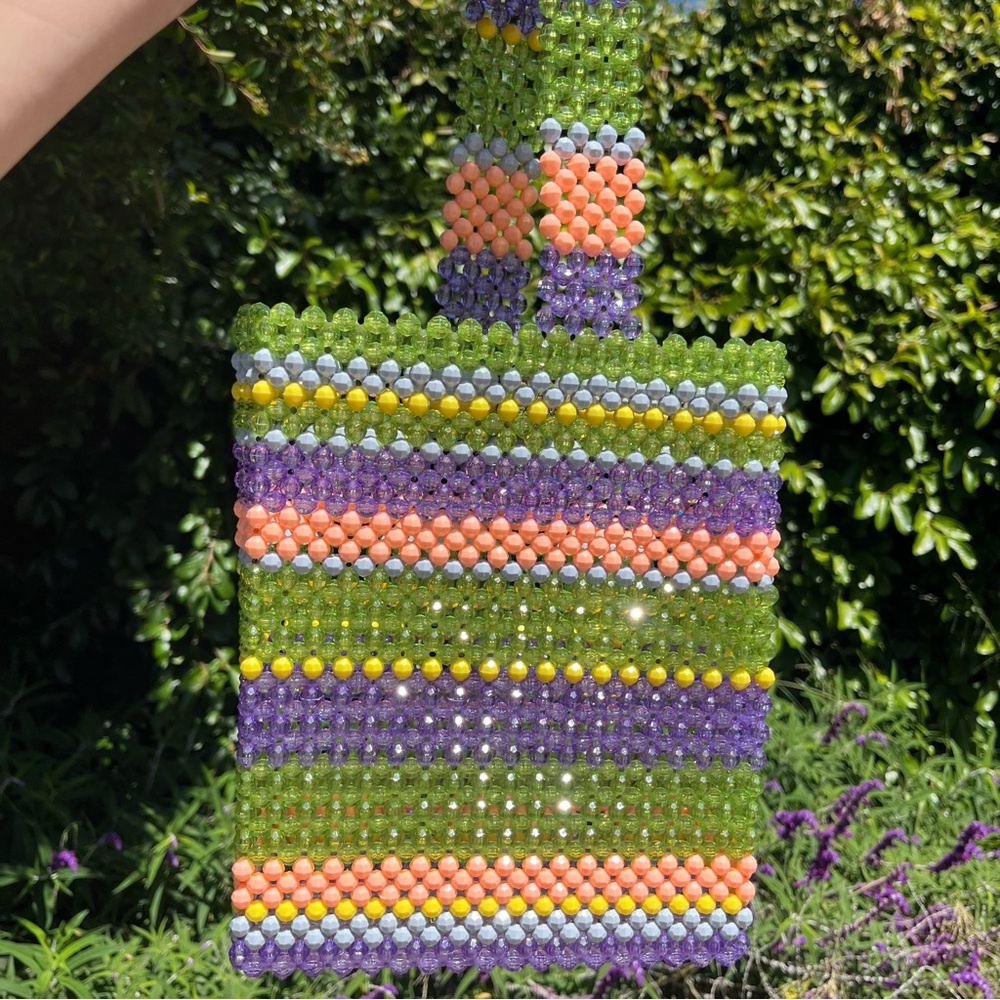 Susan Alexandra NYC Totally 2 Bag Hand Beaded Purse Tote Collector Item Colorful - Picture 3 of 8